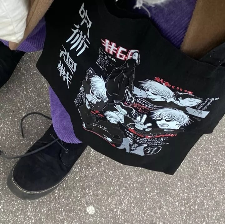 Anime Cartoon Canvas Tote Bag Shoulder Shopping Bag Vintage Aesthetic Casual Summer E-Girl Kawaii Korean Japanese Harajuku