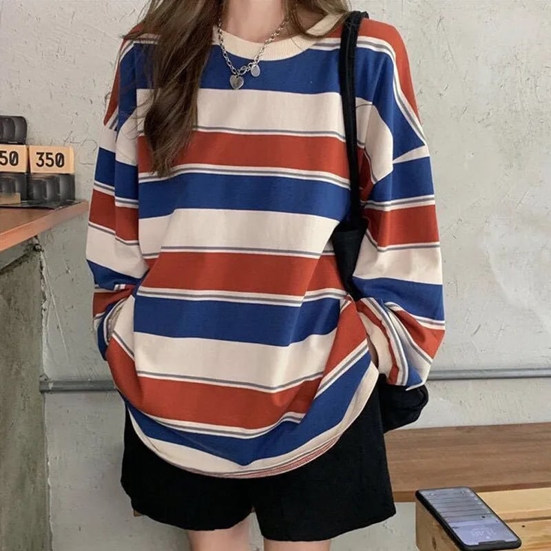 Stripe Oversized Sweatshirt