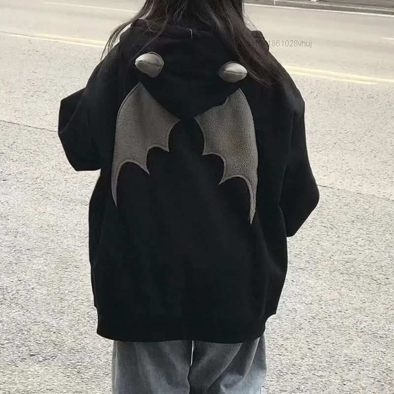 Demon Horn Oversized Zipper Hoodie