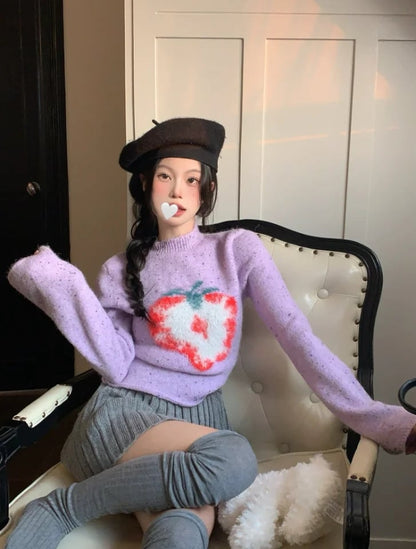 Strawberry Turtleneck Sweater
