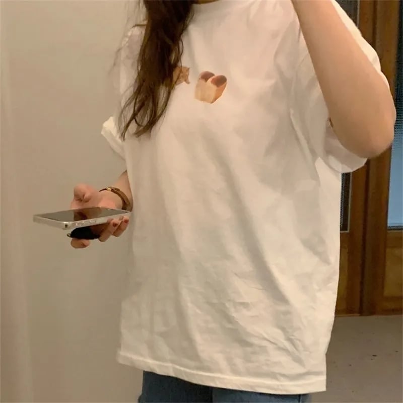 Cat Loaf Print Short Sleeve T-shirt