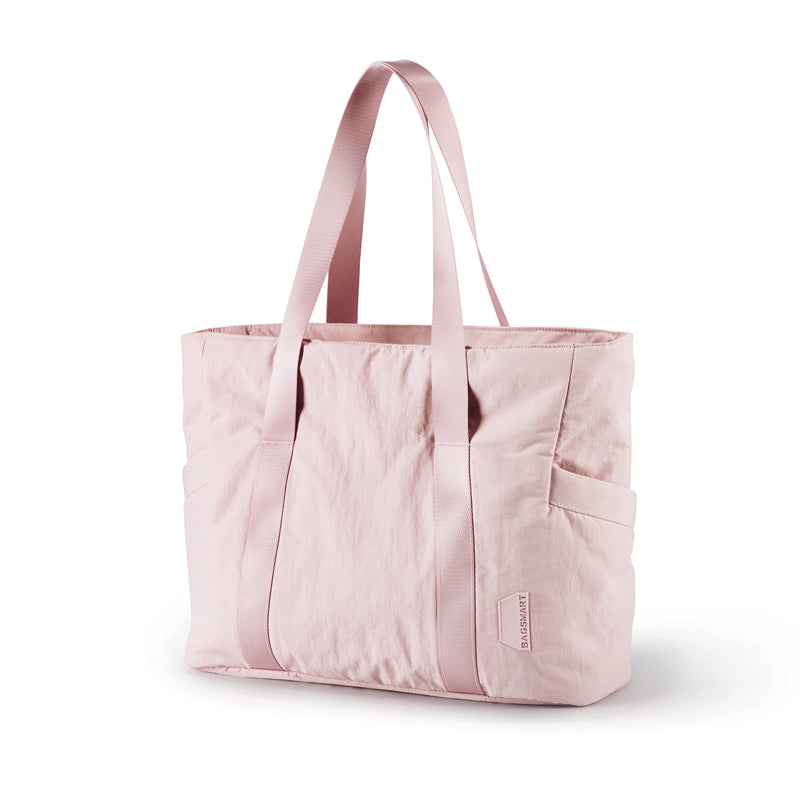 Pink Lightweight Puffy Bucket Tote Bag