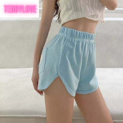 Cute Sweet Love Heart Cut Out High Waisted Shorts loose Gym Bottoms Aesthetic Casual Summer E-Girl Kawaii Korean Japanese Harajuku