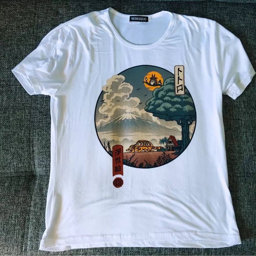 Cute Anime Japanese Cartoon Print Graphic Casual Short Sleeve T-Shirt