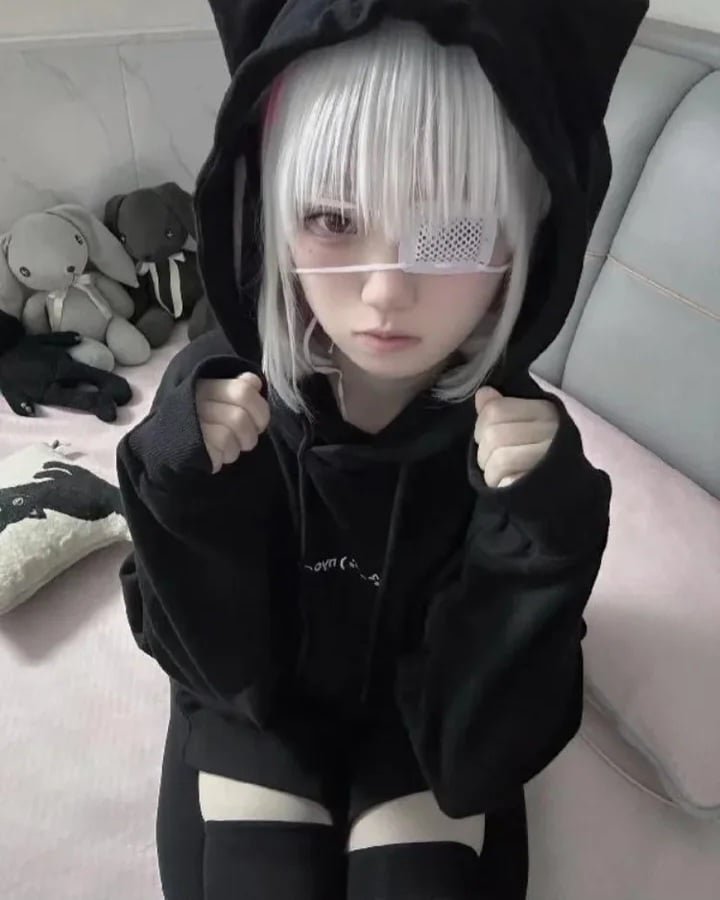 Black Cat Drawstring Sweatshirt