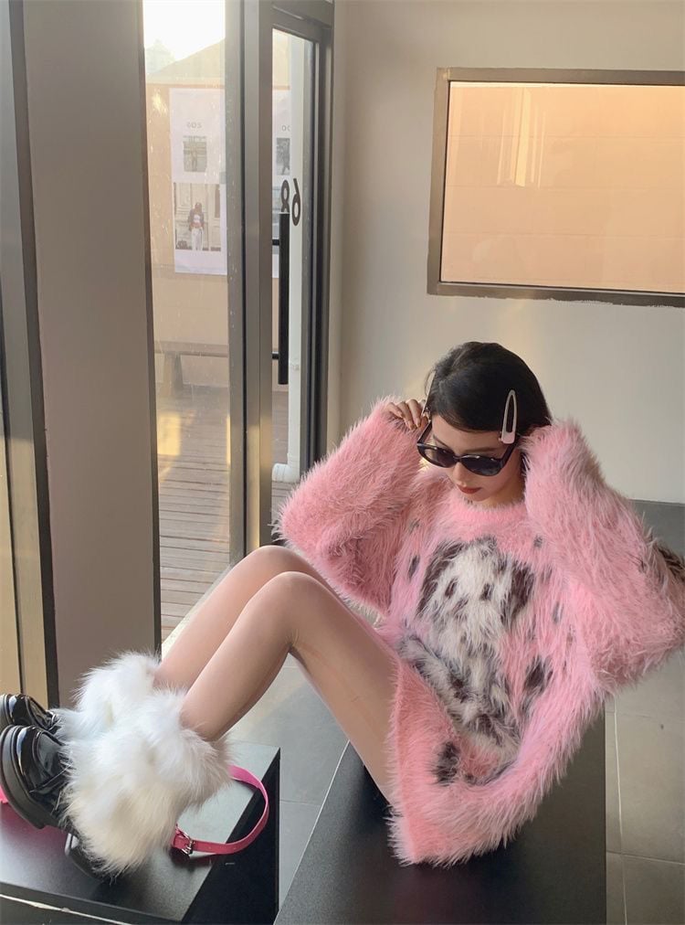 Pink Dog Fluffy Sweater