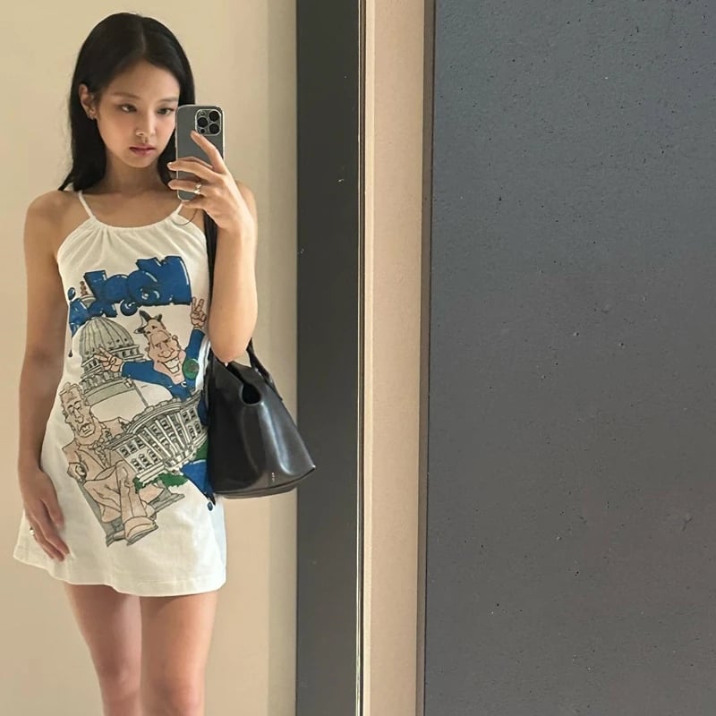 Y2K Graffiti Print Halter Mini Dress