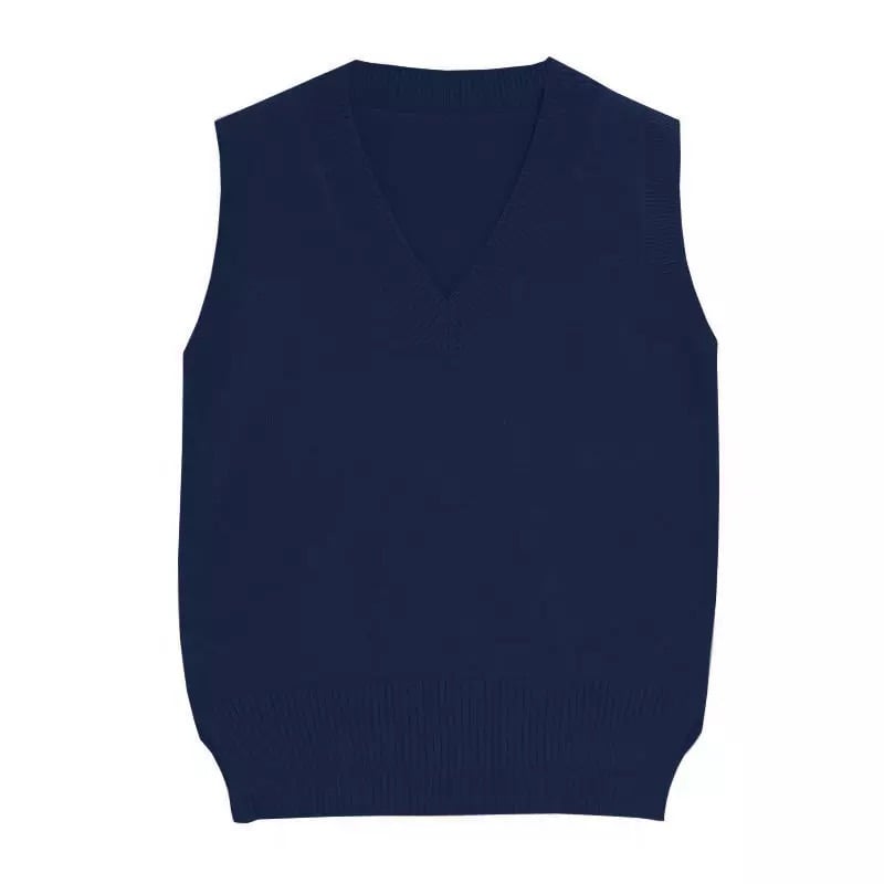 Cute Solid Simple V Neck Knit Vest Sleeveless Oversized Loose Sweater Sweatshirt Pullover Jumper E-Girl Kawaii Korean Japanese Harajuku Streetwear