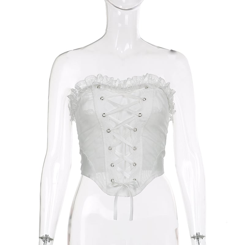 White Bustier Corset Top