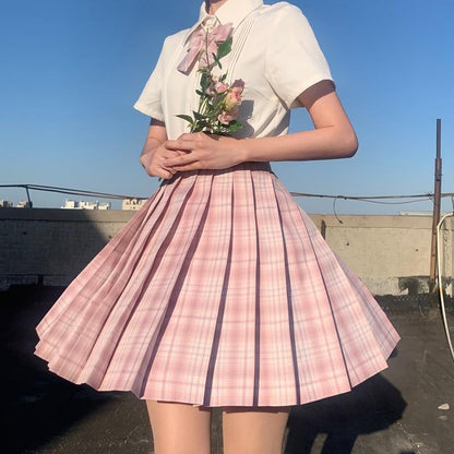 Purple Black Pleated Plaid Skirt Mini High Waisted School Girl Cosplay Sailor E-Girl Kawaii Korean Japanese Harajuku Streetwear