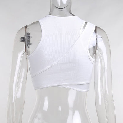 Asymmetrical Ribbed Tank Top