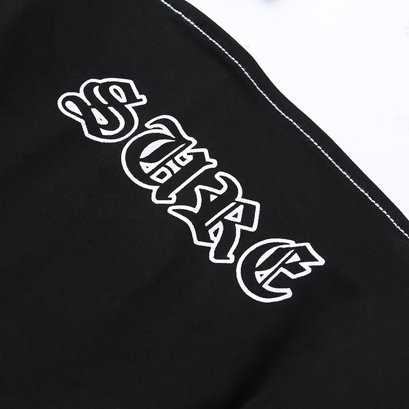 Sexy Black Goth Punk Letter Print Metal Chain Camisole Tank Crop Top Shirt Summer E-Girl Kawaii Korean Japanese Harajuku Retro Streetwear