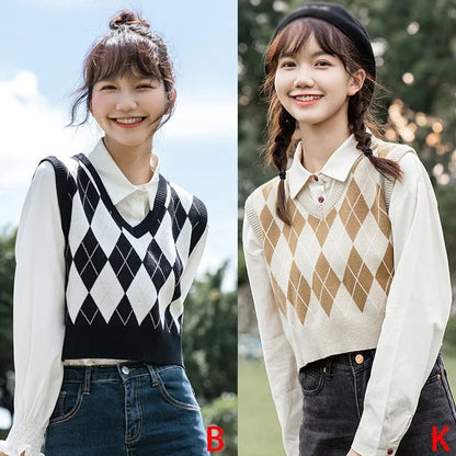 Black & White Lattice Sweater Vest