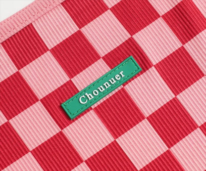 Red & Pink Checkered Tank Top