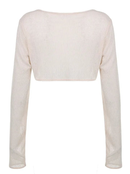 Y2K Crochet Long Sleeve Shrug