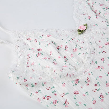 Floral Print V Neck Jumpsuit