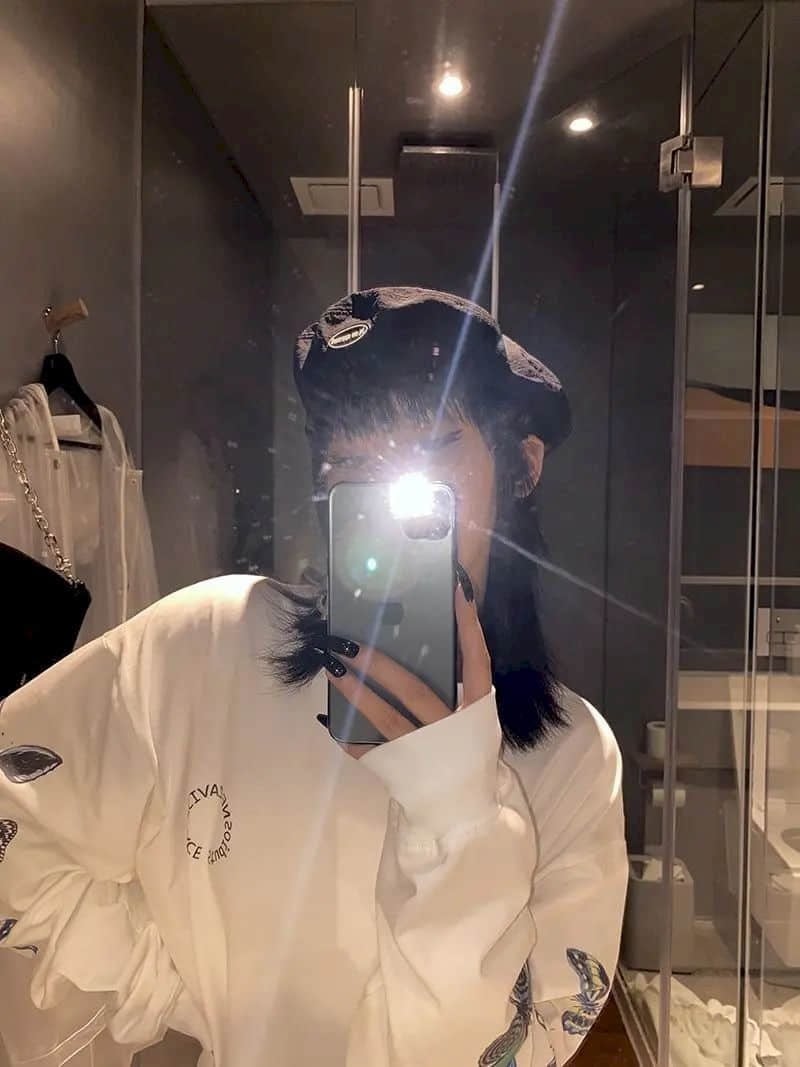 Cute Vintage White Butterfly Print Long Sleeve Shirt Sweatshirt Loose Oversized Autumn Aesthetic E-Girl Kawaii Korean Japanese Harajuku Streetwear