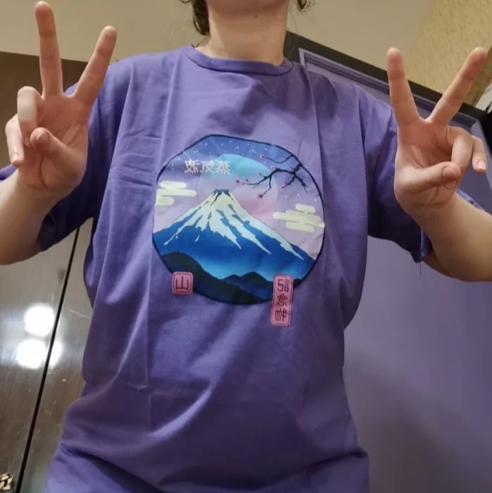 Cute Mount Fuji Japan Cartoon Anime Print Oversize Short Sleeve T-shirt Aesthetic Casual Summer E-Girl Kawaii Korean Japanese Harajuku Streetwear