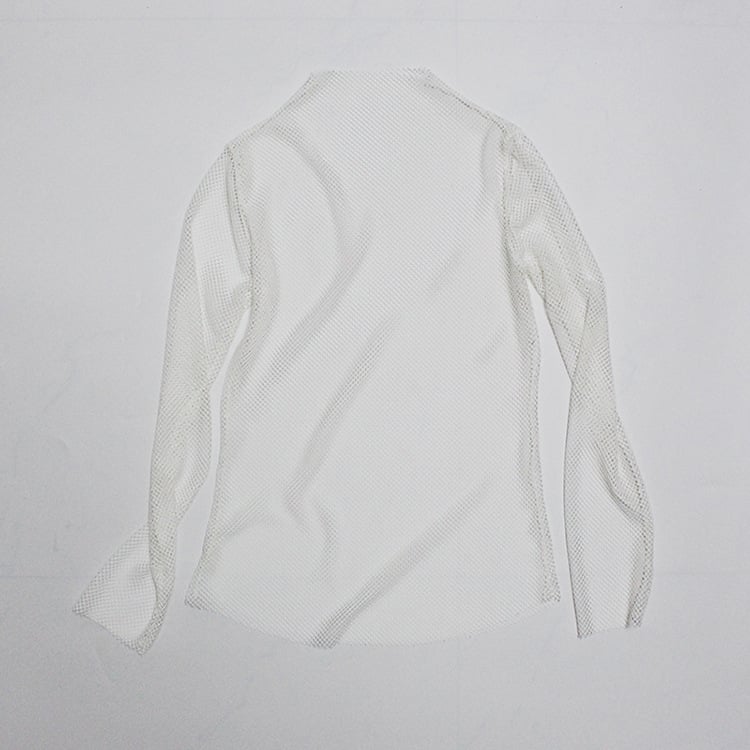 Cute Sexy Transparent Fishnet Mesh Lace Top Long Sleeve Shirt Tee T-shirt E-Girl Kawaii Korean Japanese Harajuku Chinese Retro Streetwear Aesthetic