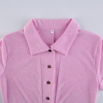 Pink Button Up Romper