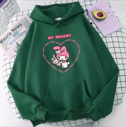 Cute Anime Japanese Cartoon Print Long Sleeve Hoodie