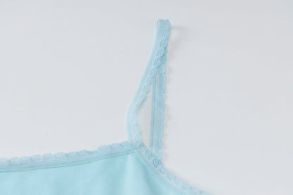 Blue Lamb Print Tank Top