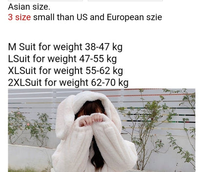 Cute Fluffy Rabbit Ear Oversized Long Sleeve Pullover Hoodie Sweatshirt E-Girl Kawaii Korean Japanese Harajuku