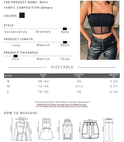 Cute Sexy See Through Mesh Crop Top Camisole Tank Shirt Tee T-shirt E-Girl Kawaii Korean Japanese Harajuku Chinese Retro Streetwear Aesthetic