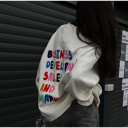 Funny Embroidery Knit Pullover
