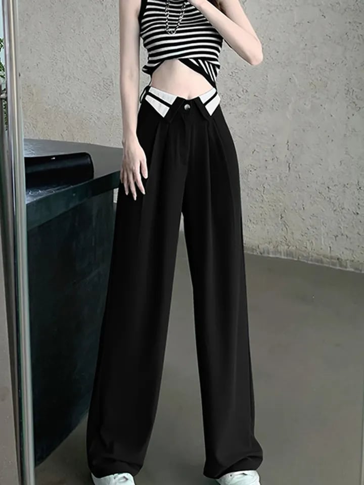 Pink Chic Loose High Waist Wide Leg Pants