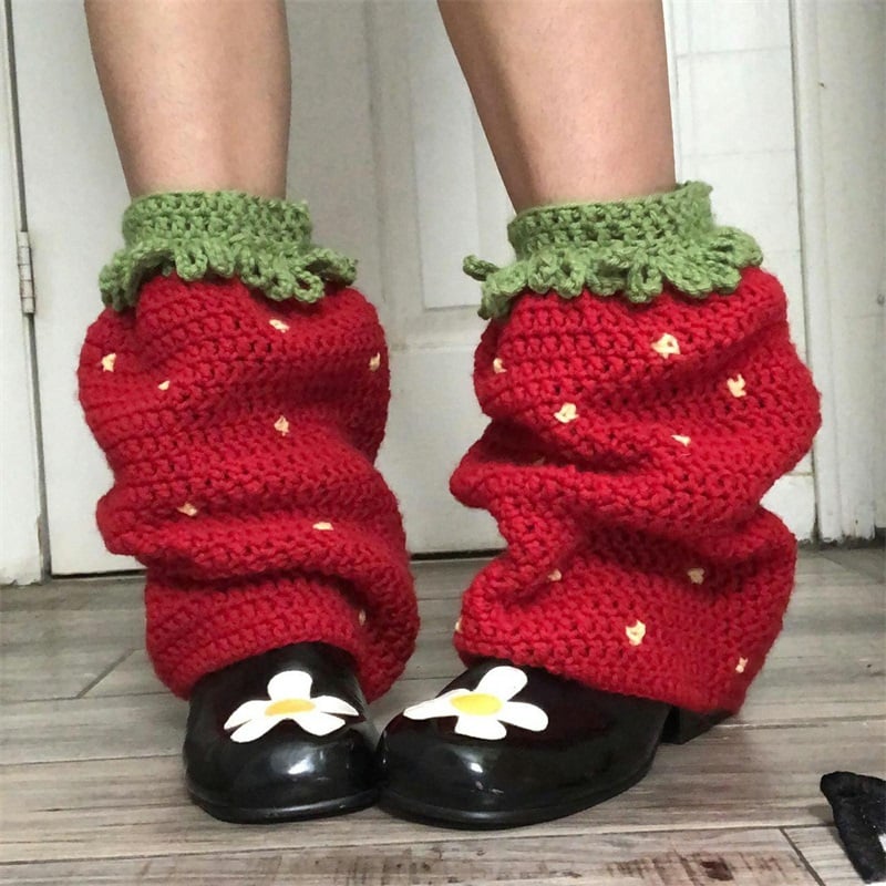 Strawberry Crochet Leg Warmers