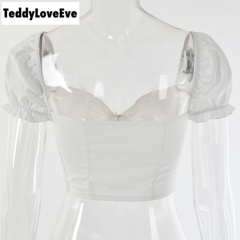 Cute Sexy V Neck Corset Backless Summer Zipper Beach Crop Shirt Tee T-shirt E-Girl Kawaii Korean Japanese Harajuku Chinese Retro Streetwear Aesthetic