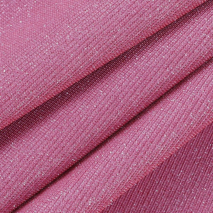 2PCS Pink Sequin Cut Out Tank Top + Mini Skirt