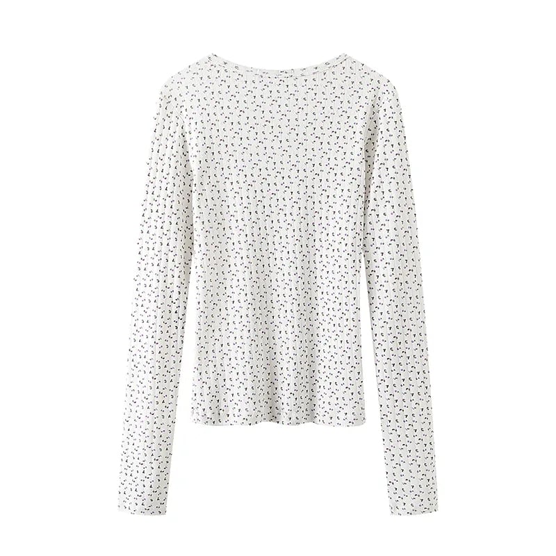 White Floral Long Sleeve Shirt