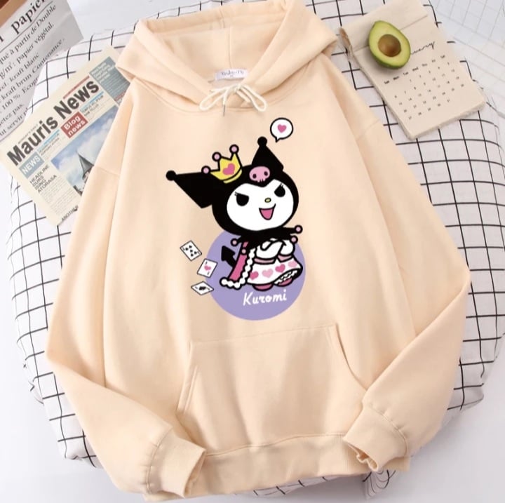 Cute Japanese Anime Cartoon Print Long Sleeve Hoodie