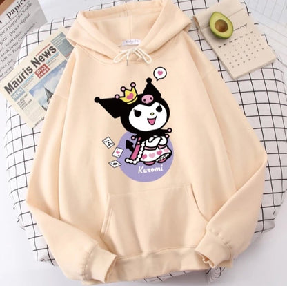 Cute Japanese Anime Cartoon Print Long Sleeve Hoodie
