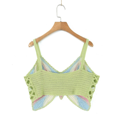 Butterfly Knit Crochet Top