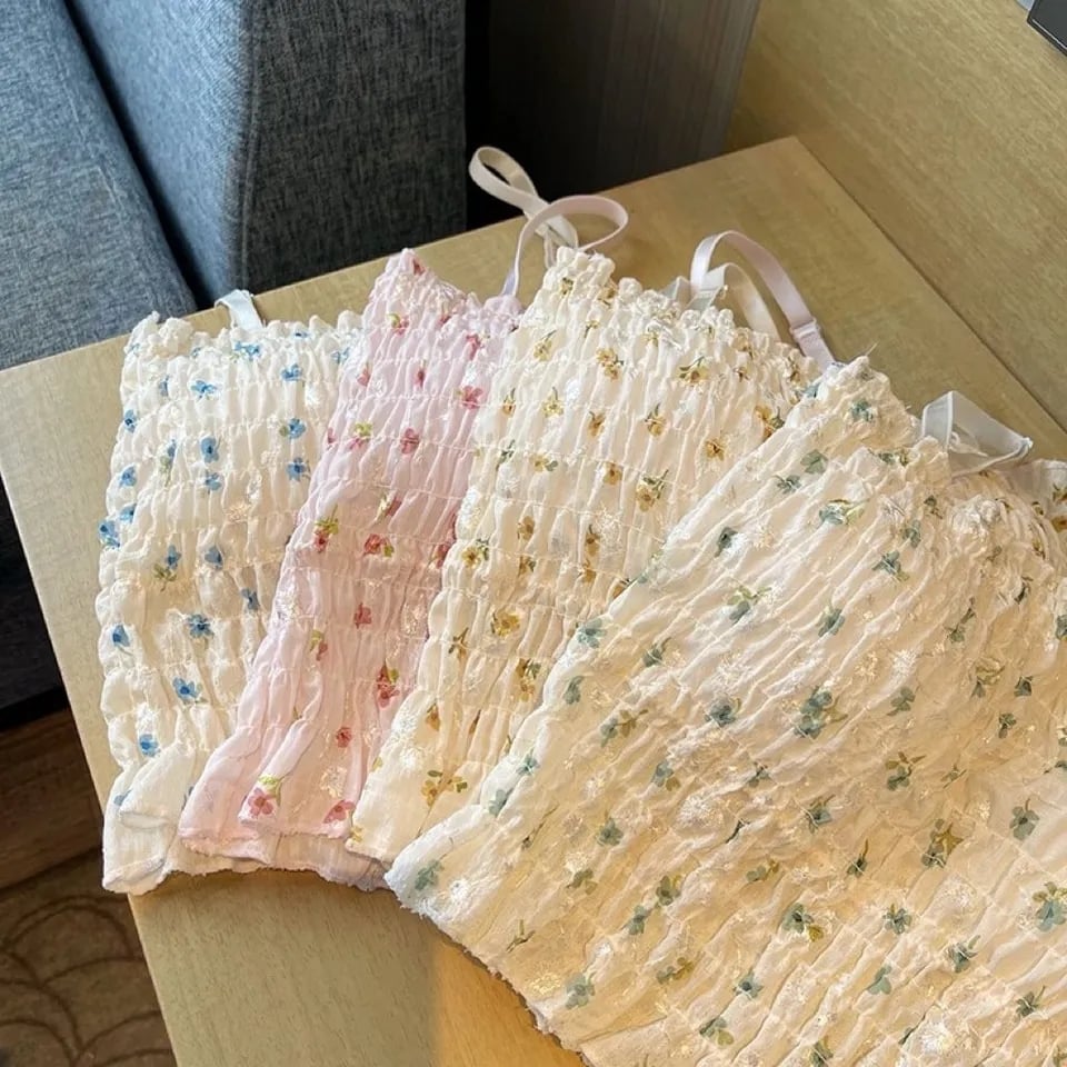 Floral Ruched Backless Crop Top