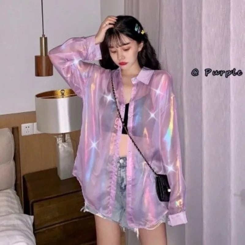 Sheer Laser Long Sleeve Shirt