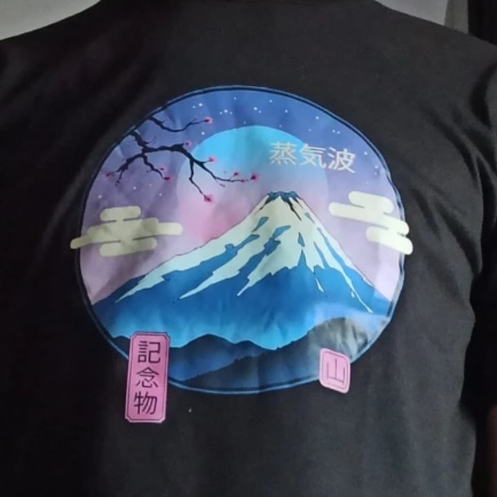 Cute Mount Fuji Japan Cartoon Anime Print Oversize Short Sleeve T-shirt Aesthetic Casual Summer E-Girl Kawaii Korean Japanese Harajuku Streetwear