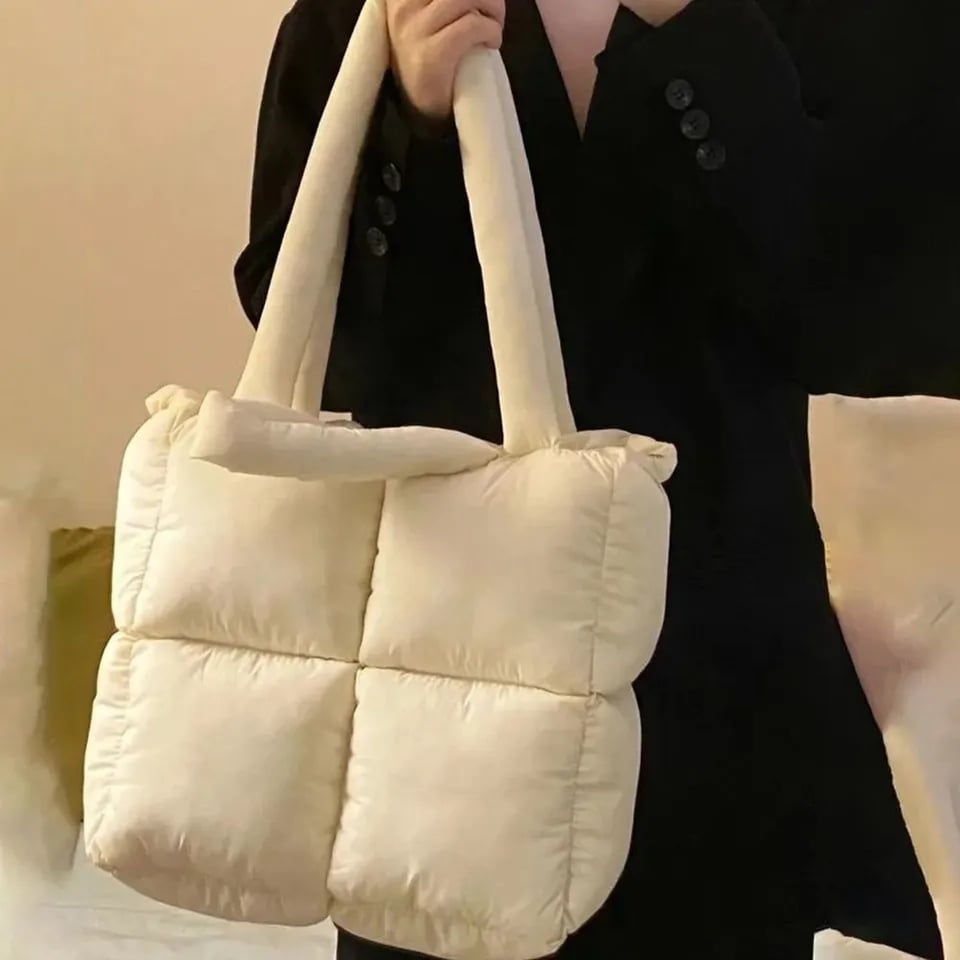 Pink Puffy Quilted Shoulder Bag