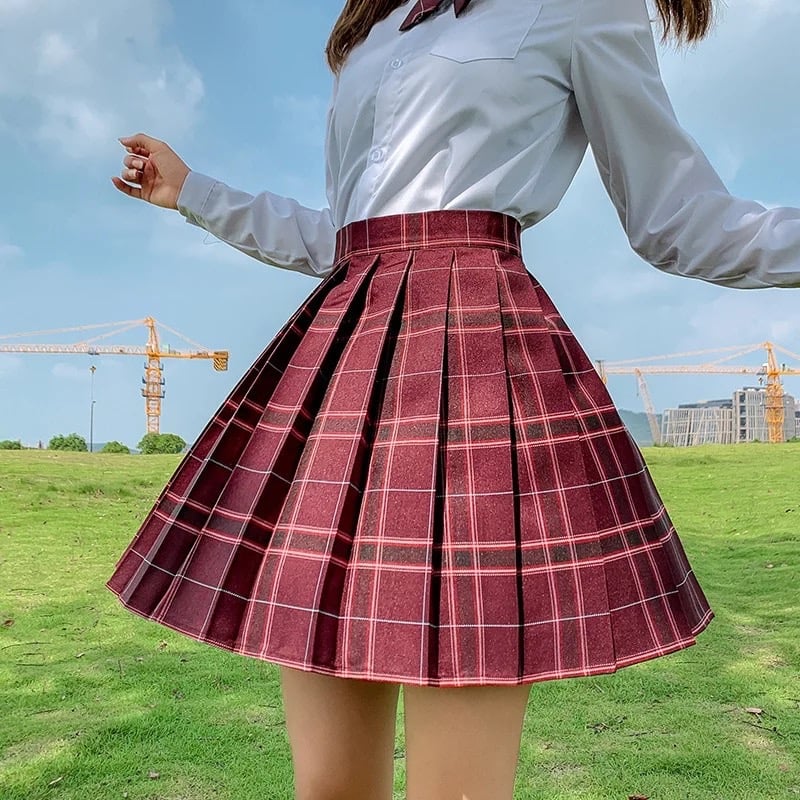 Tennis Plaid High Waisted Pleated Mini Skirt Sailor School Student Summer Bottoms E-Girl Kawaii Korean Japanese Harajuku Streetwear