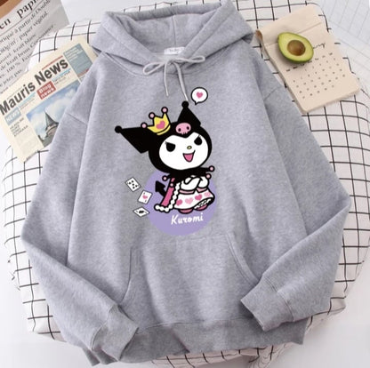 Cute Japanese Anime Cartoon Print Long Sleeve Hoodie
