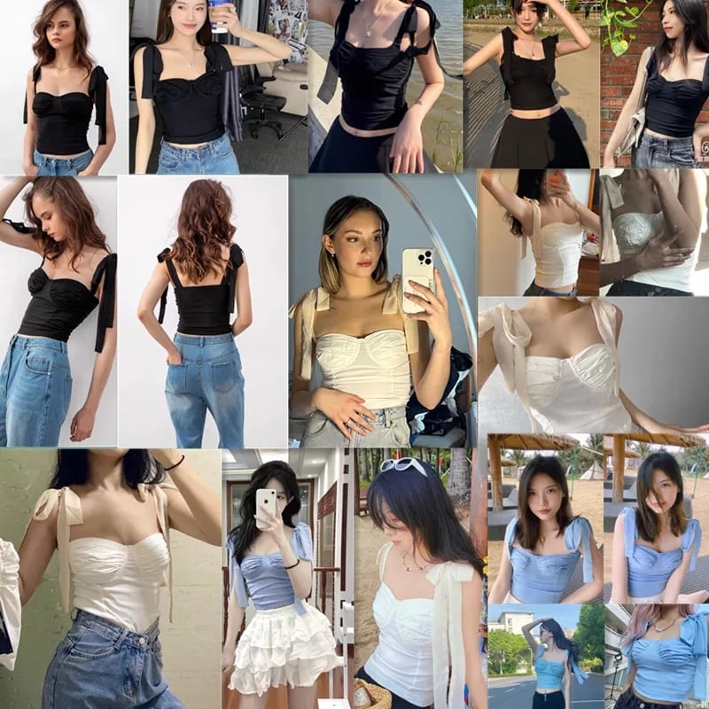 Sweet Bow Bustier Bandage Crop Top
