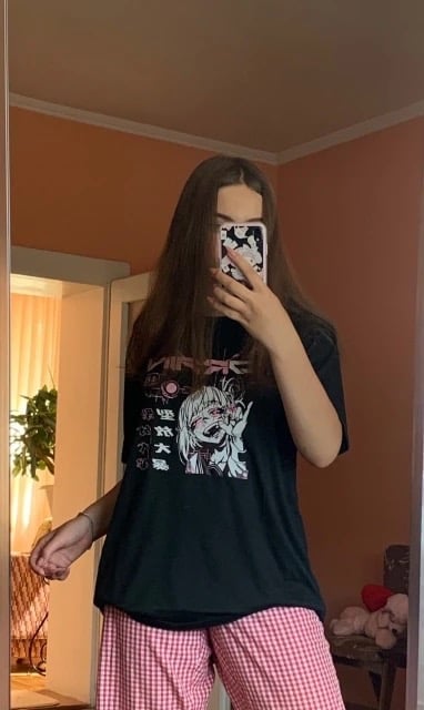 Cute Japanese Girl Punk Goth Print Graphic Casual Short Sleeve Shirt Tee T-shirt E-Girl Kawaii Korean Japanese Harajuku Retro Streetwear Aesthetic