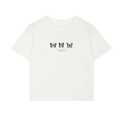 Butterfly Embroidery Short Sleeve T-shirt