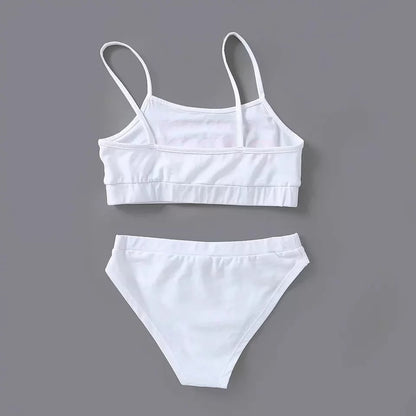 Cute Sexy 2pcs Daddy Print Tank Crop Top Sleeveless Bra Panties Underwear Lingerie Aesthetic Casual Summer E-Girl Kawaii Korean Japanese Harajuku
