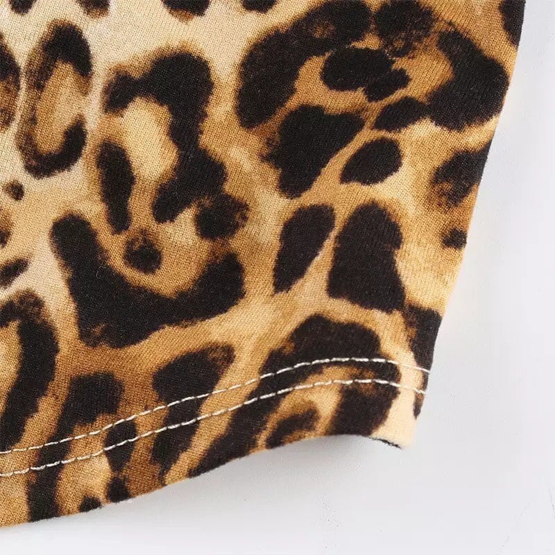 Sexy Leopard Backless Camisole Lace Up Spaghetti Strap Tank Crop Top Bandage Open Back Aesthetic E-Girl Kawaii Korean Japanese Harajuku Streetwear