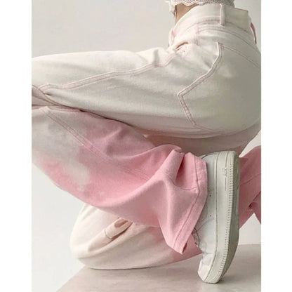 Pink Ombre High Waist Denim Jeans