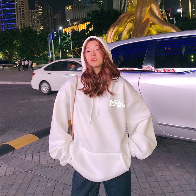Anime Girl Japanese Print Glow in Dark Sweater